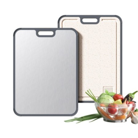Double-Sided Kitchen Cutting Board with Grinding Groove – Multi-Purpose Vegetable Chopping Board