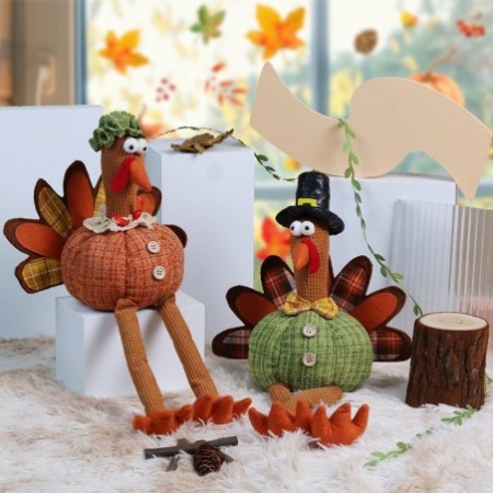 Cute Turkey Leg Plush Ornament - Festive Thanksgiving Hanging Decor